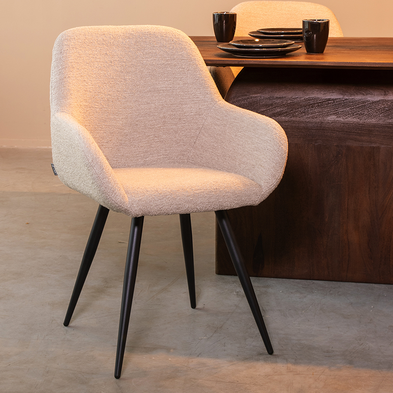 Eetkamerstoel Fender naturel bouclé