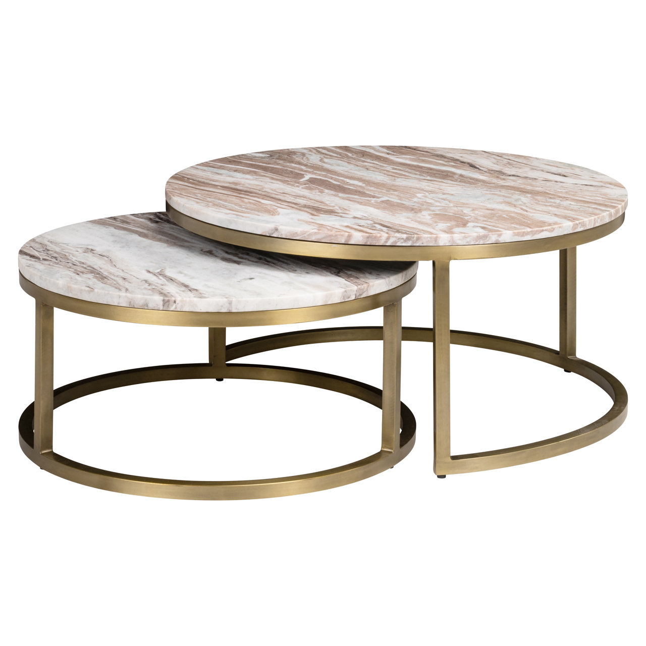 Salontafel Bottega Blush beige set van 2