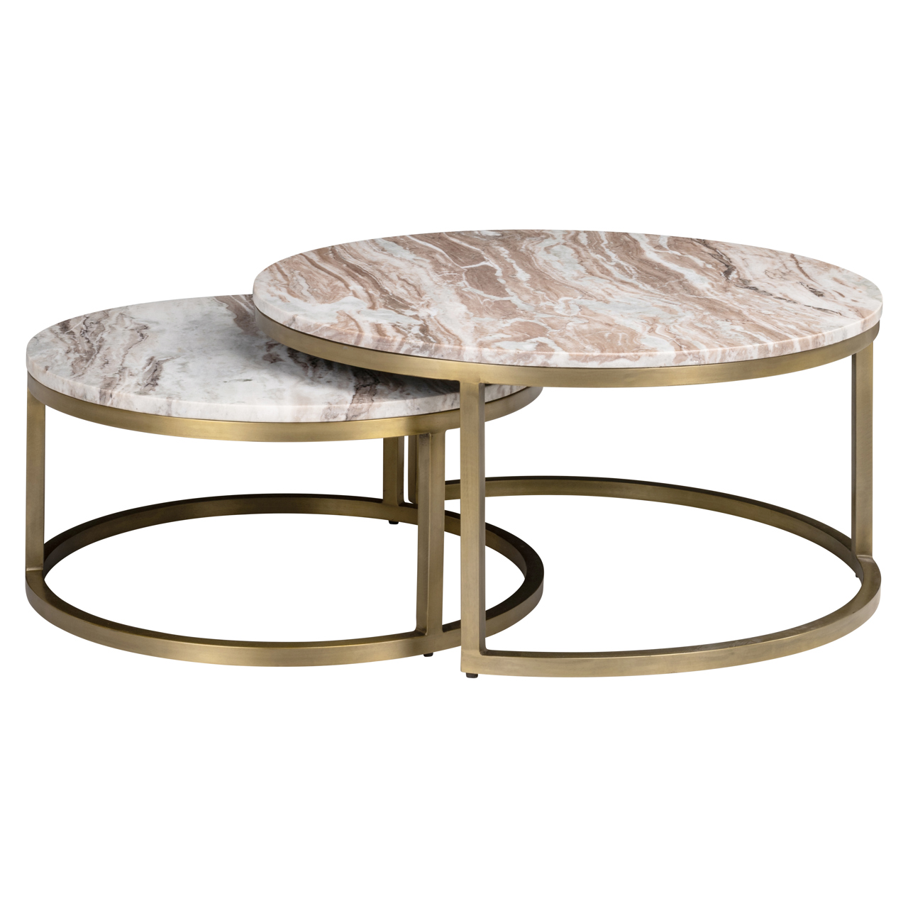 Salontafel Bottega Blush beige set van 2 - Afbeelding 2
