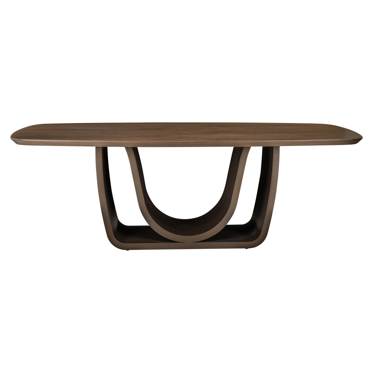 Eetkamertafel Windsor walnut base messing 230 cm - Afbeelding 2