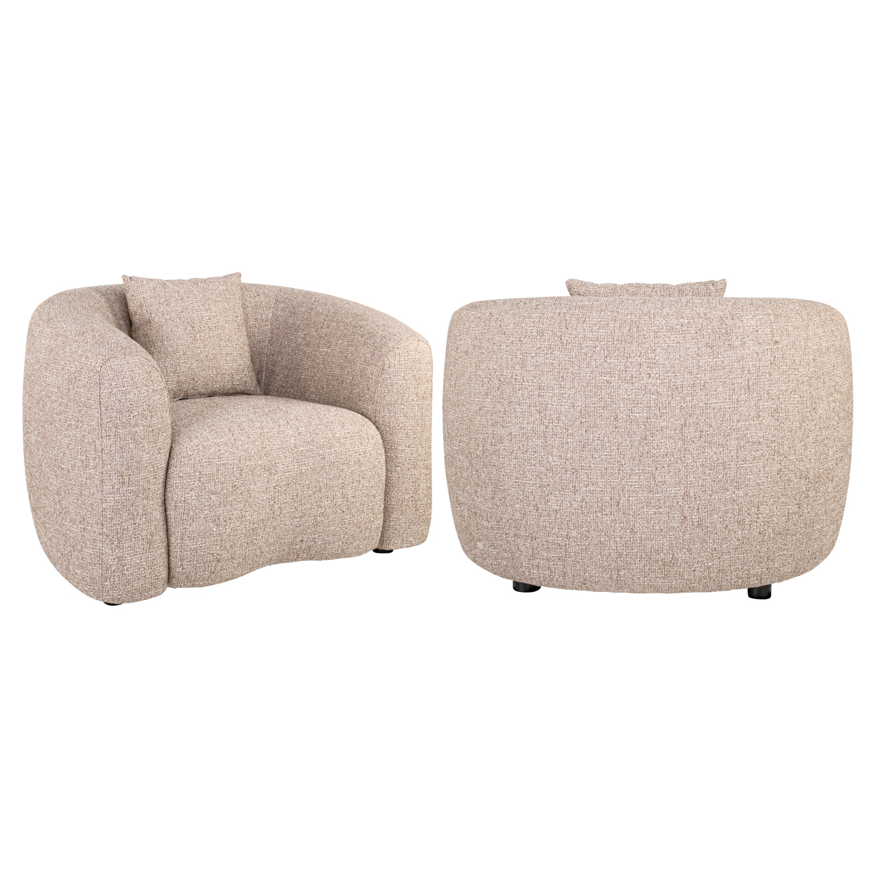 Loungestoel Luxandra brandvertragend zand tweed