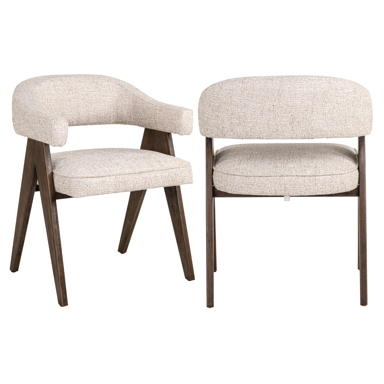 Eetkamerstoel Mori brandvertragend crème tweed