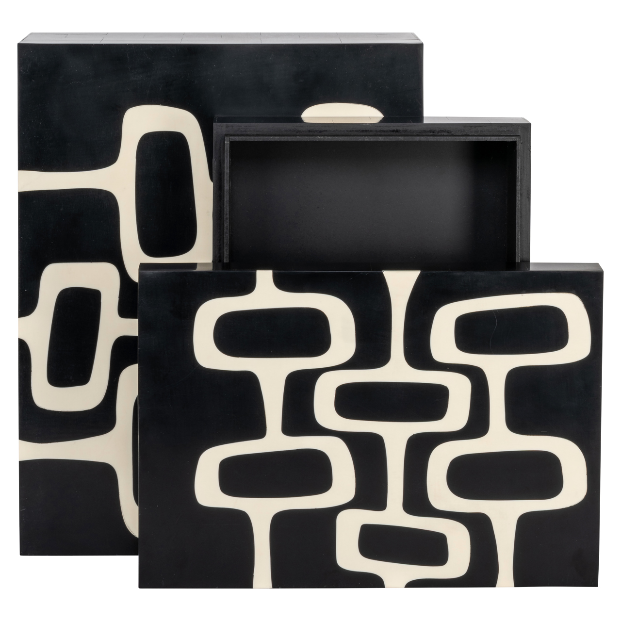 Opbergdoos Lux black/white (Set of 2) - Afbeelding 3