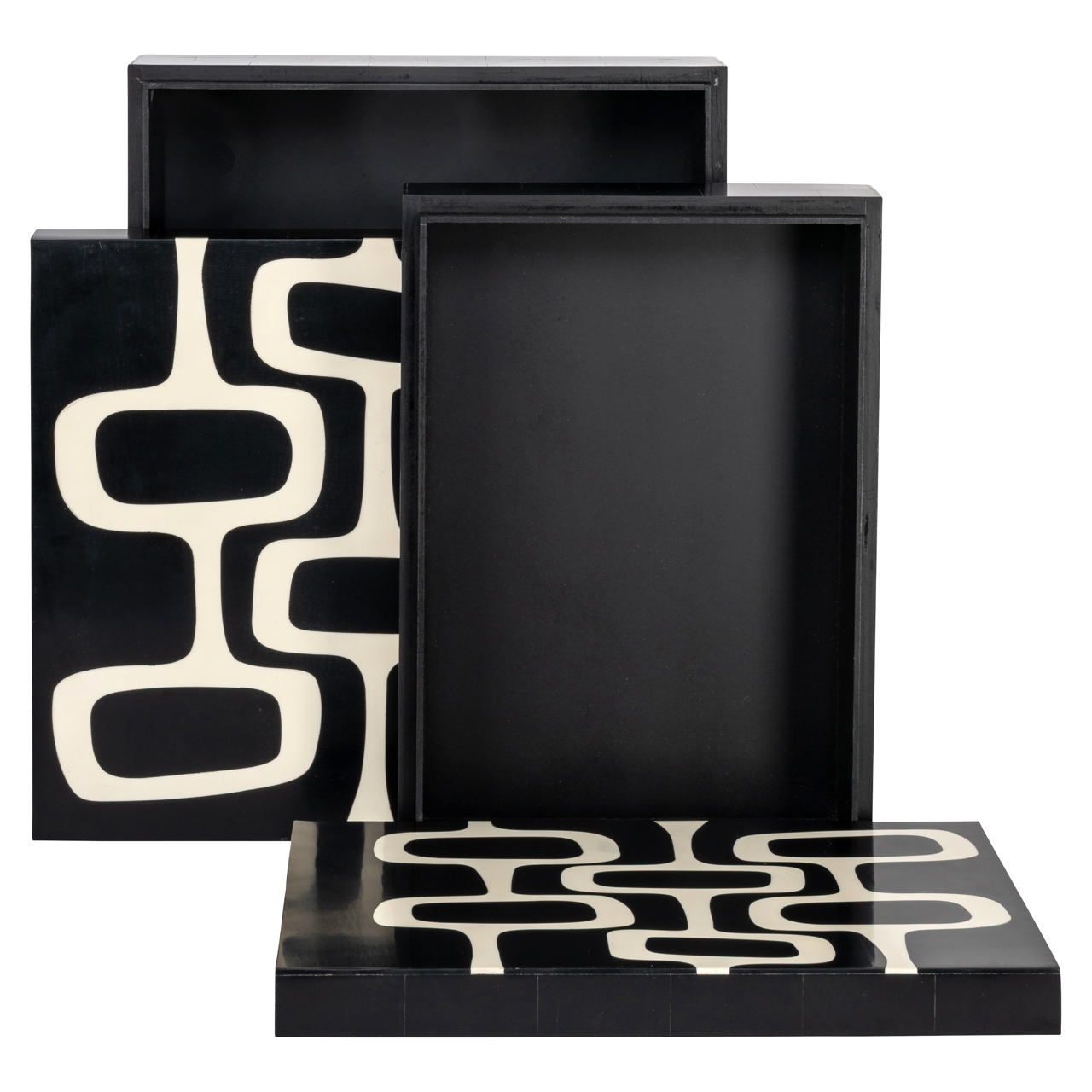 Opbergdoos Lux black/white (Set of 2) - Afbeelding 4