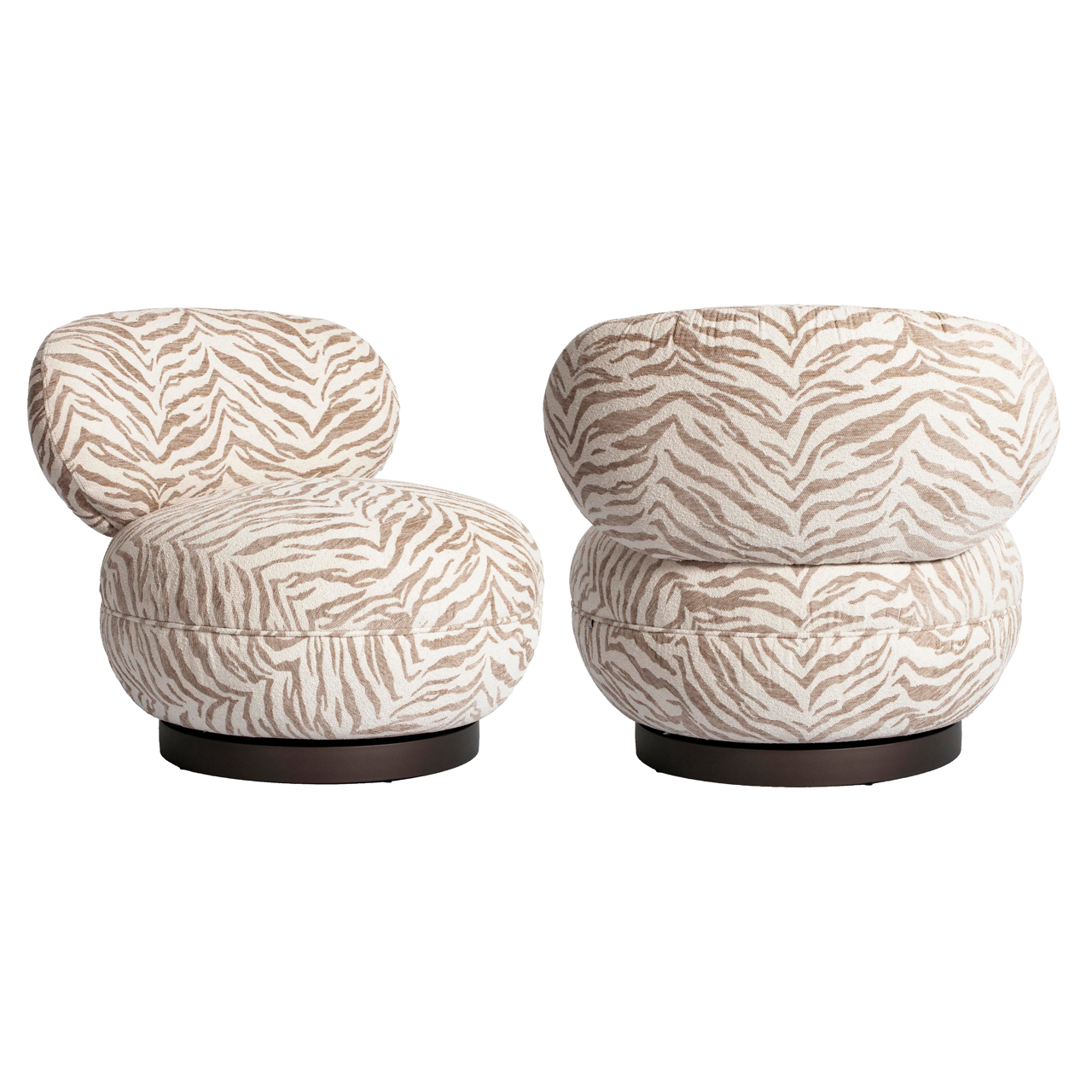 Loungestoel Jace tiger draaibaar beige
