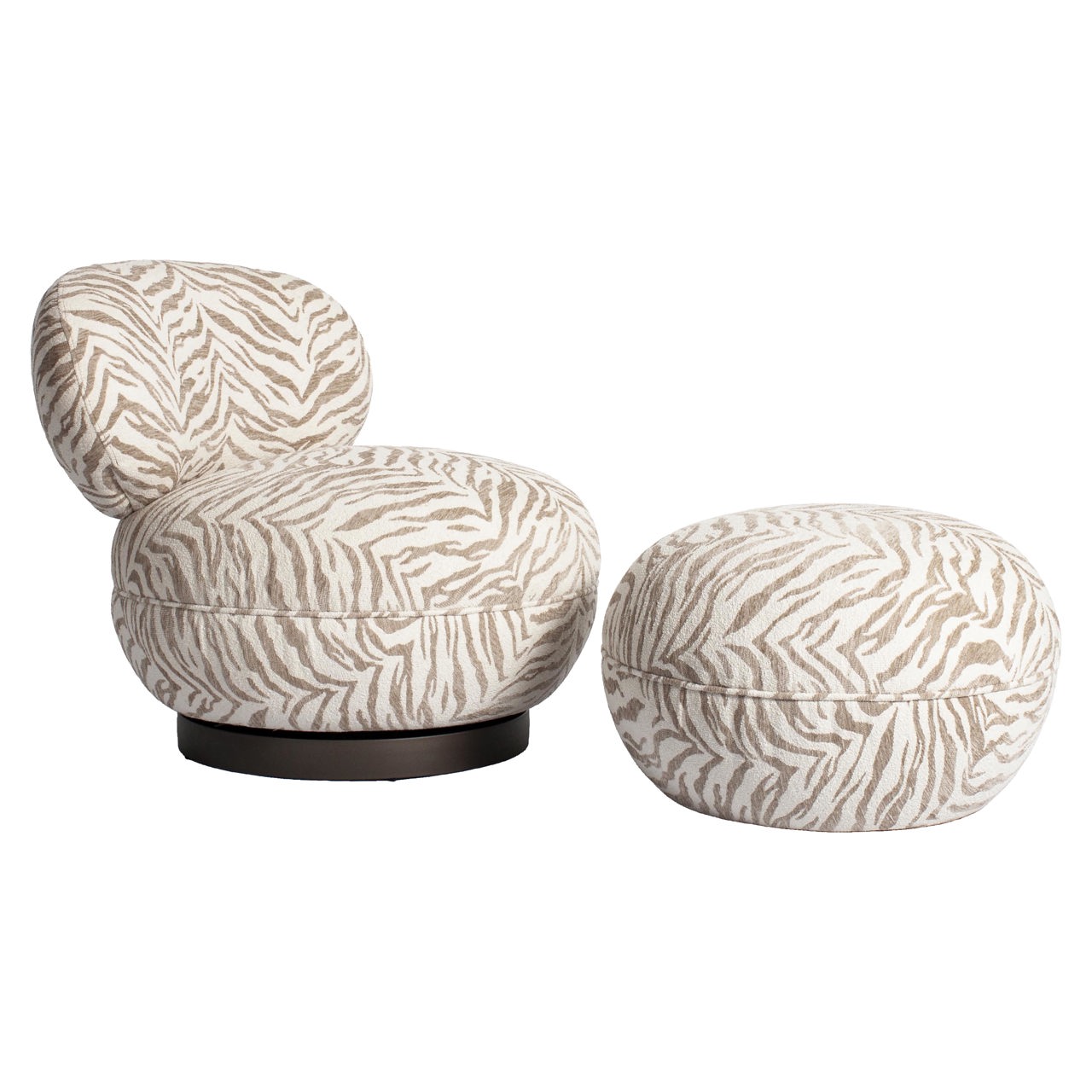 Loungestoel Jace tiger draaibaar beige - Afbeelding 6