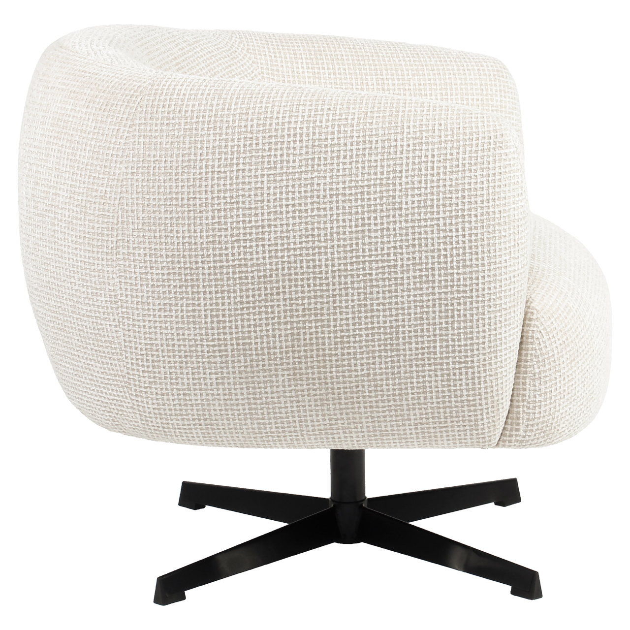 Lounge stoel Estelle beige blockweave swivel - Afbeelding 3