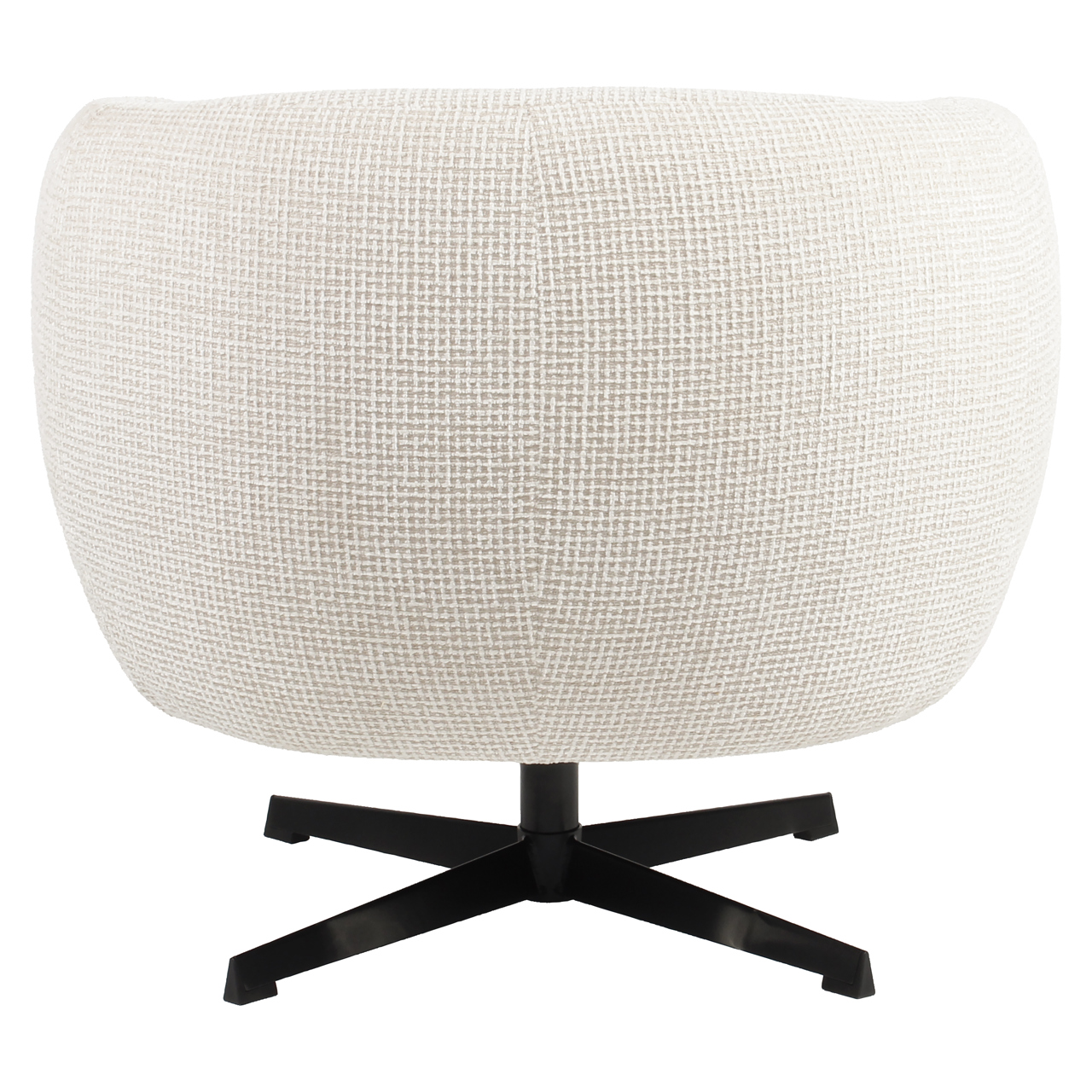 Lounge stoel Estelle beige blockweave swivel - Afbeelding 4