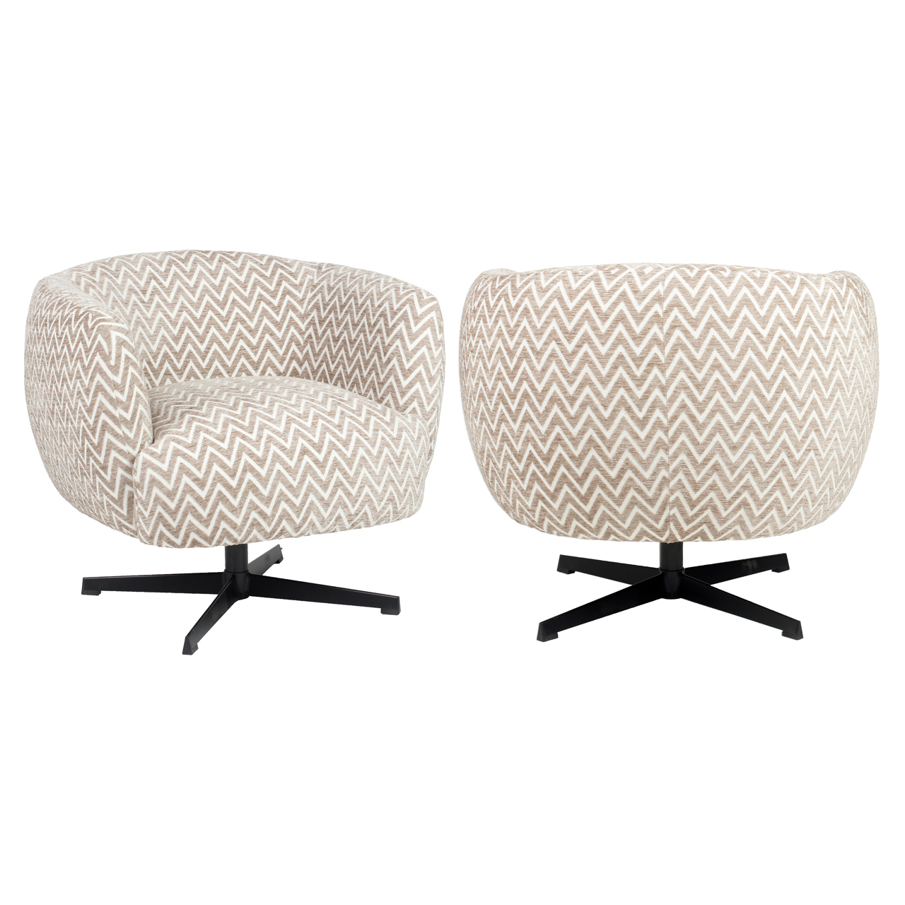 Loungestoel Estelle chevron draaibaar zand