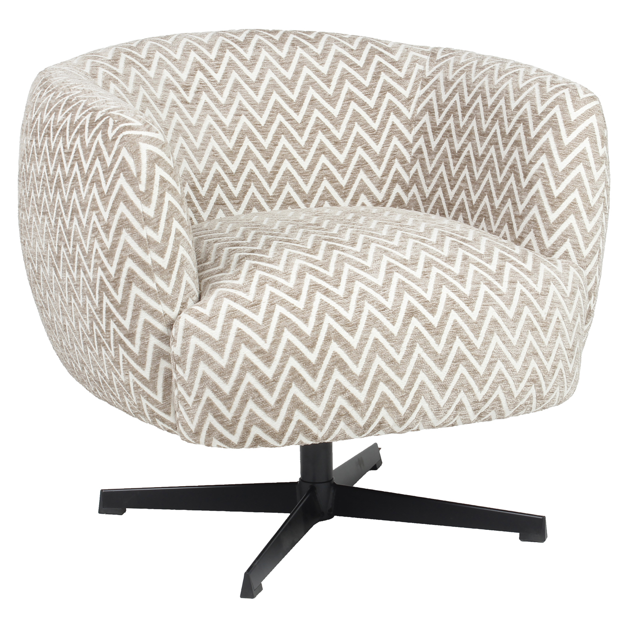 Loungestoel Estelle chevron draaibaar zand - Afbeelding 2