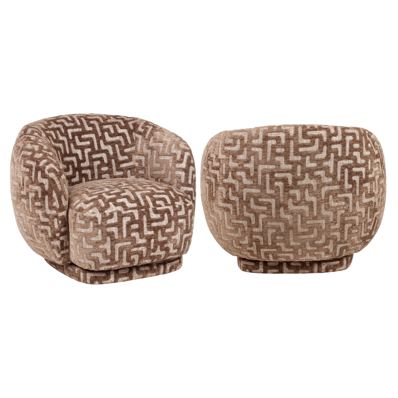 Loungestoel Negreslo labyrinth draaibaar bruin