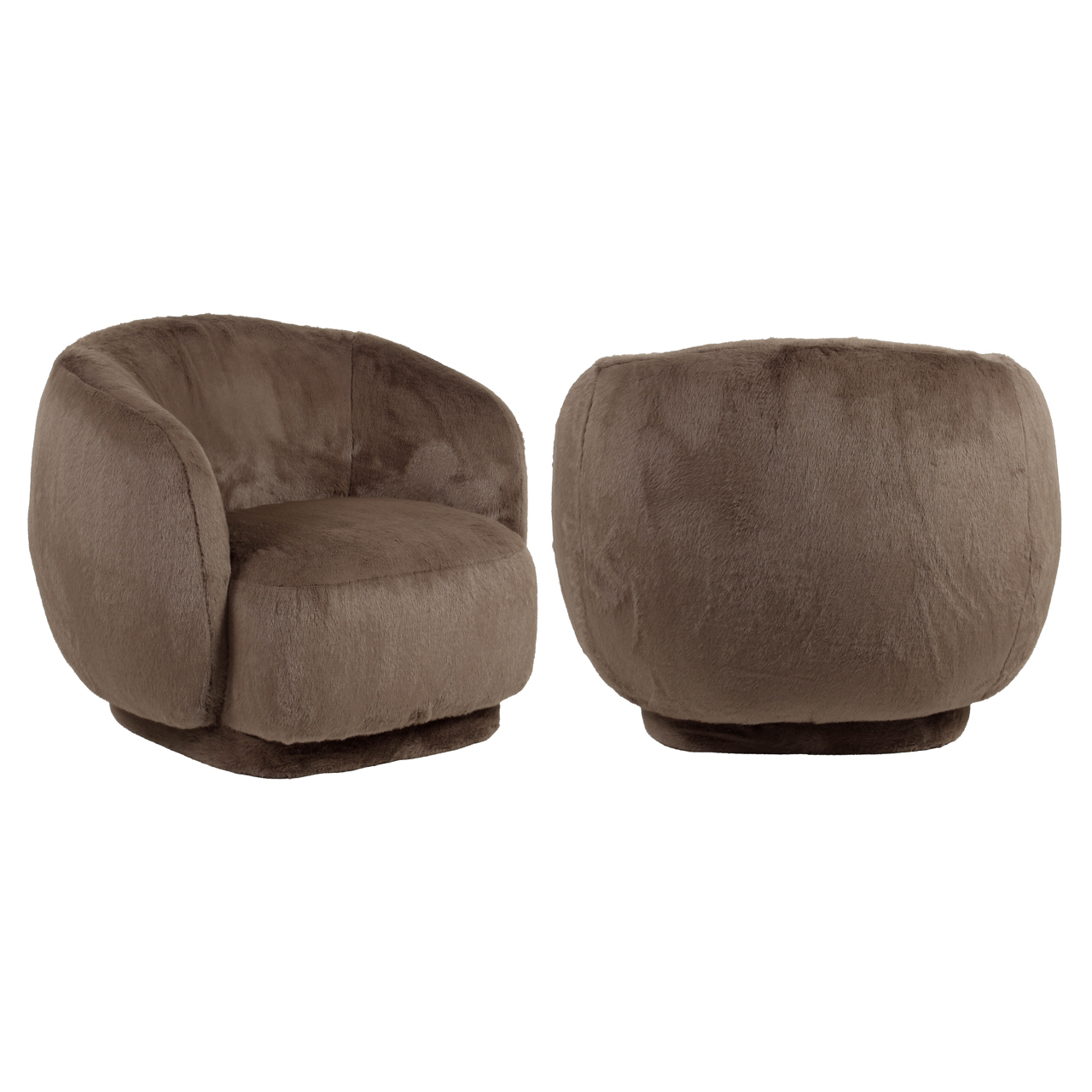 Loungestoel Negreslo fluffy draaibaar bruin