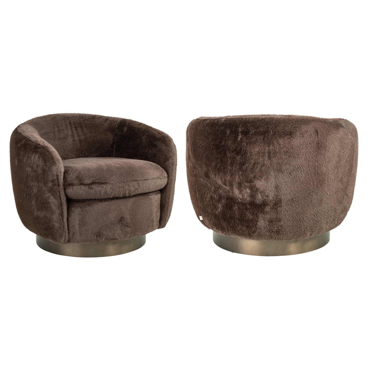 Loungestoel Colmar chocolat fluffy draaibaar