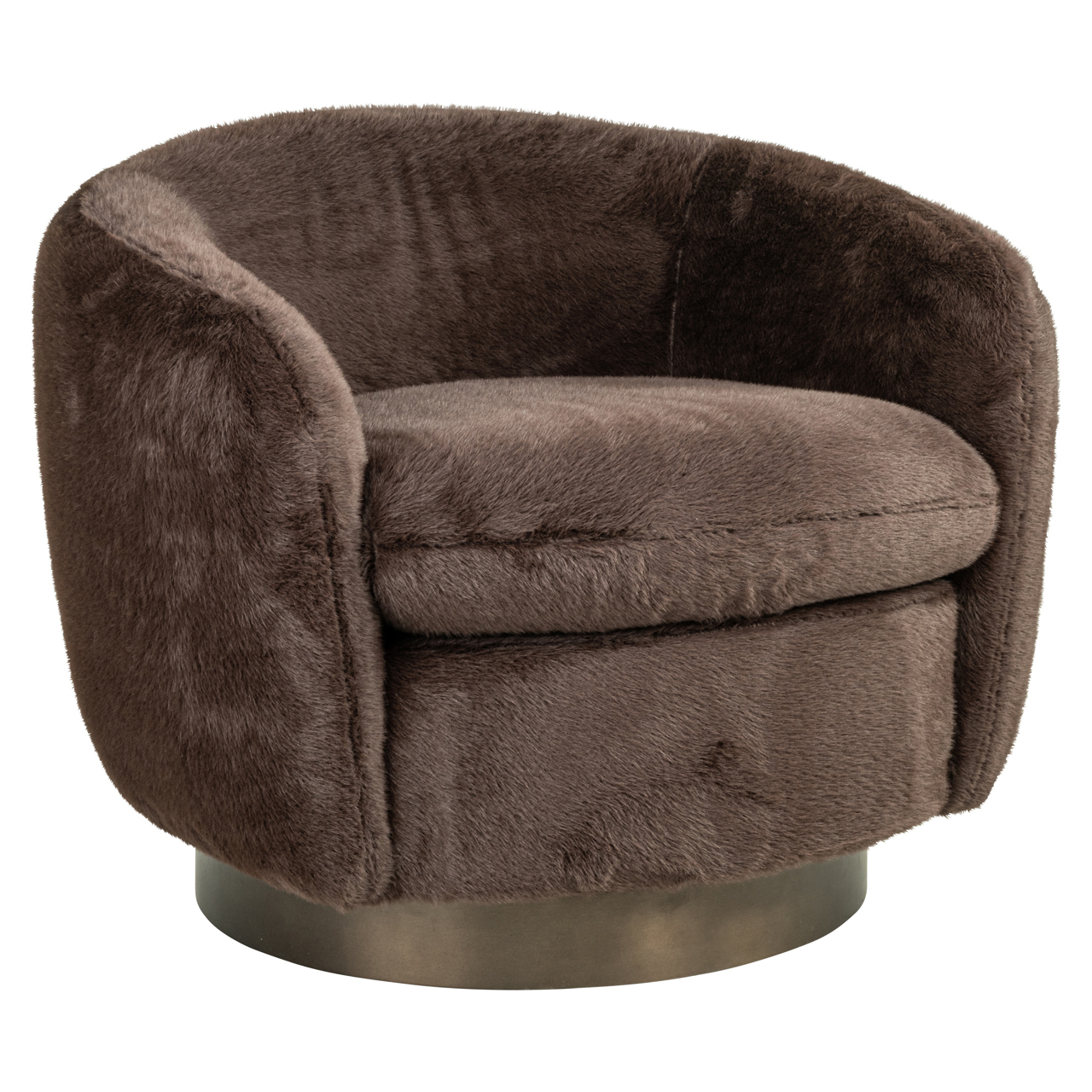 Loungestoel Colmar chocolat fluffy draaibaar - Afbeelding 2