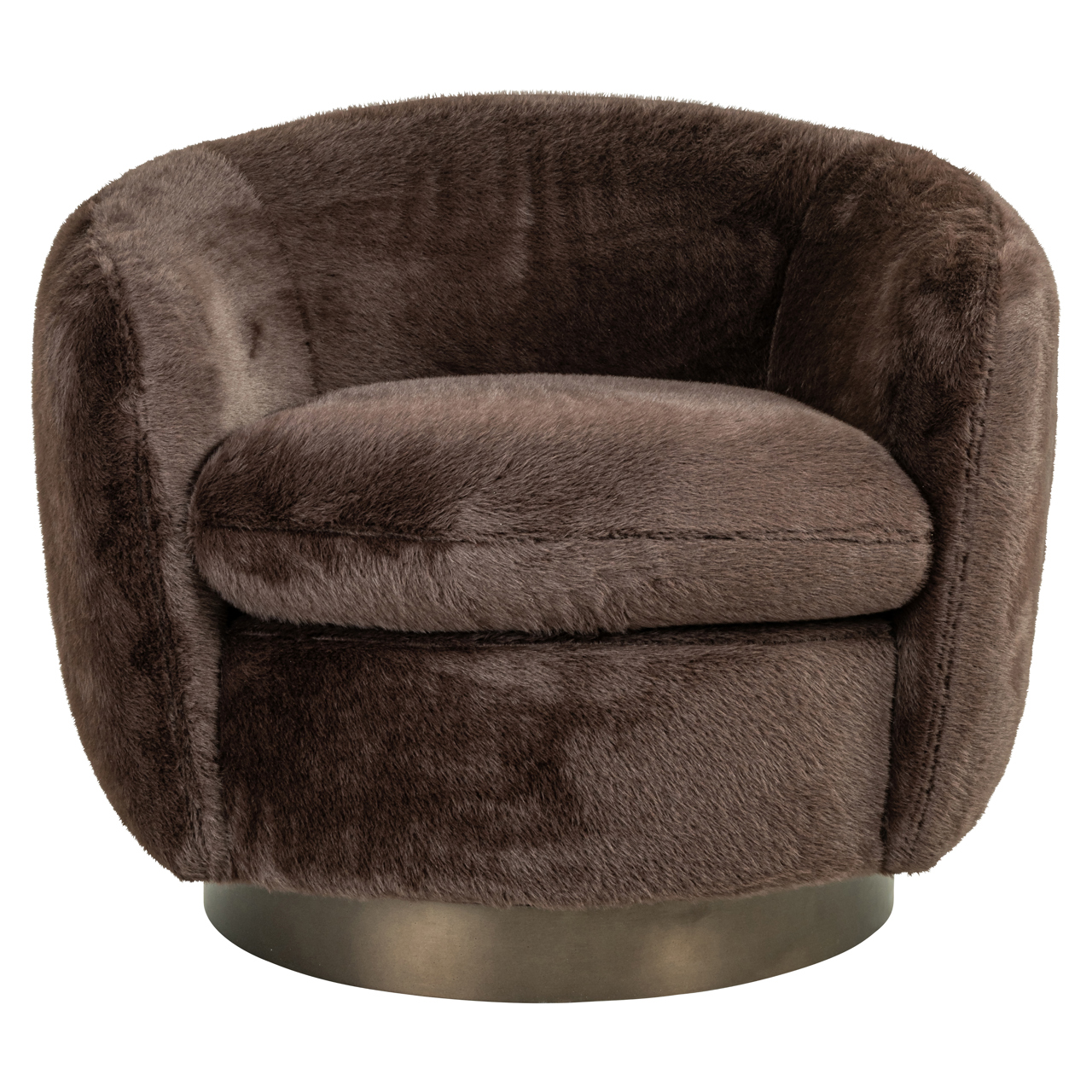 Loungestoel Colmar chocolat fluffy draaibaar - Afbeelding 3