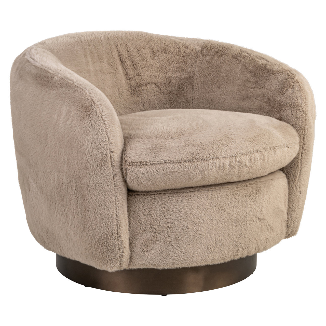 Loungestoel Colmar fluffy draaibaar khaki - Afbeelding 2