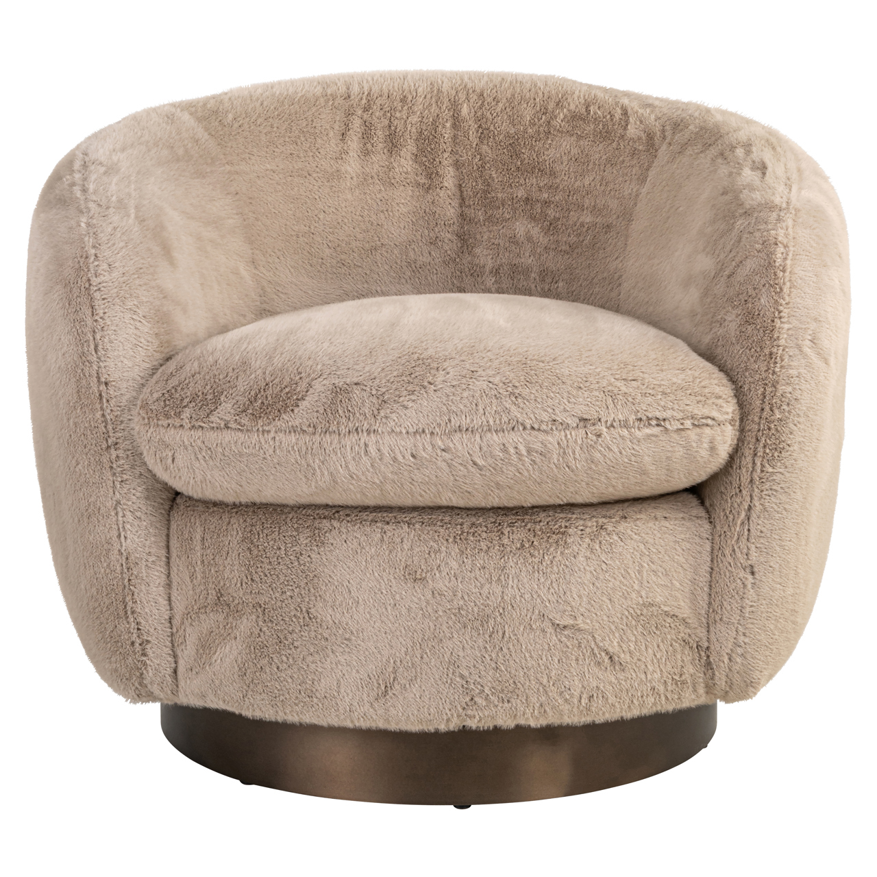 Loungestoel Colmar fluffy draaibaar khaki - Afbeelding 5