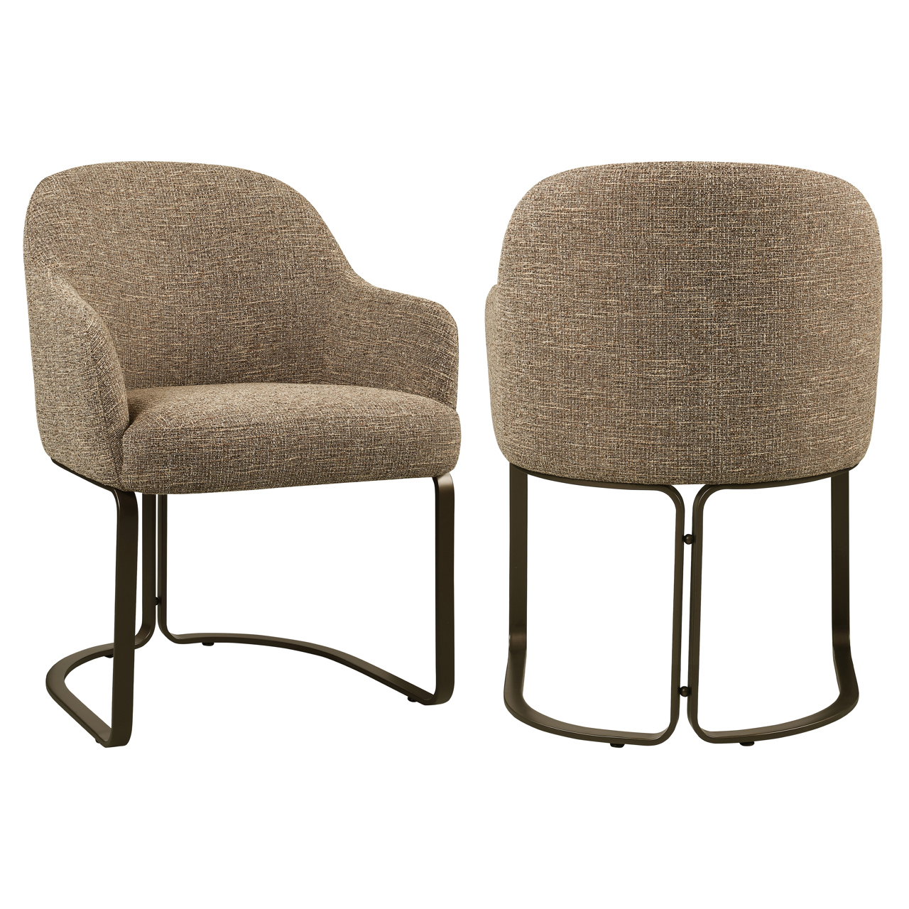 Eetkamerstoel Hadley brandvertragend bruin tweed