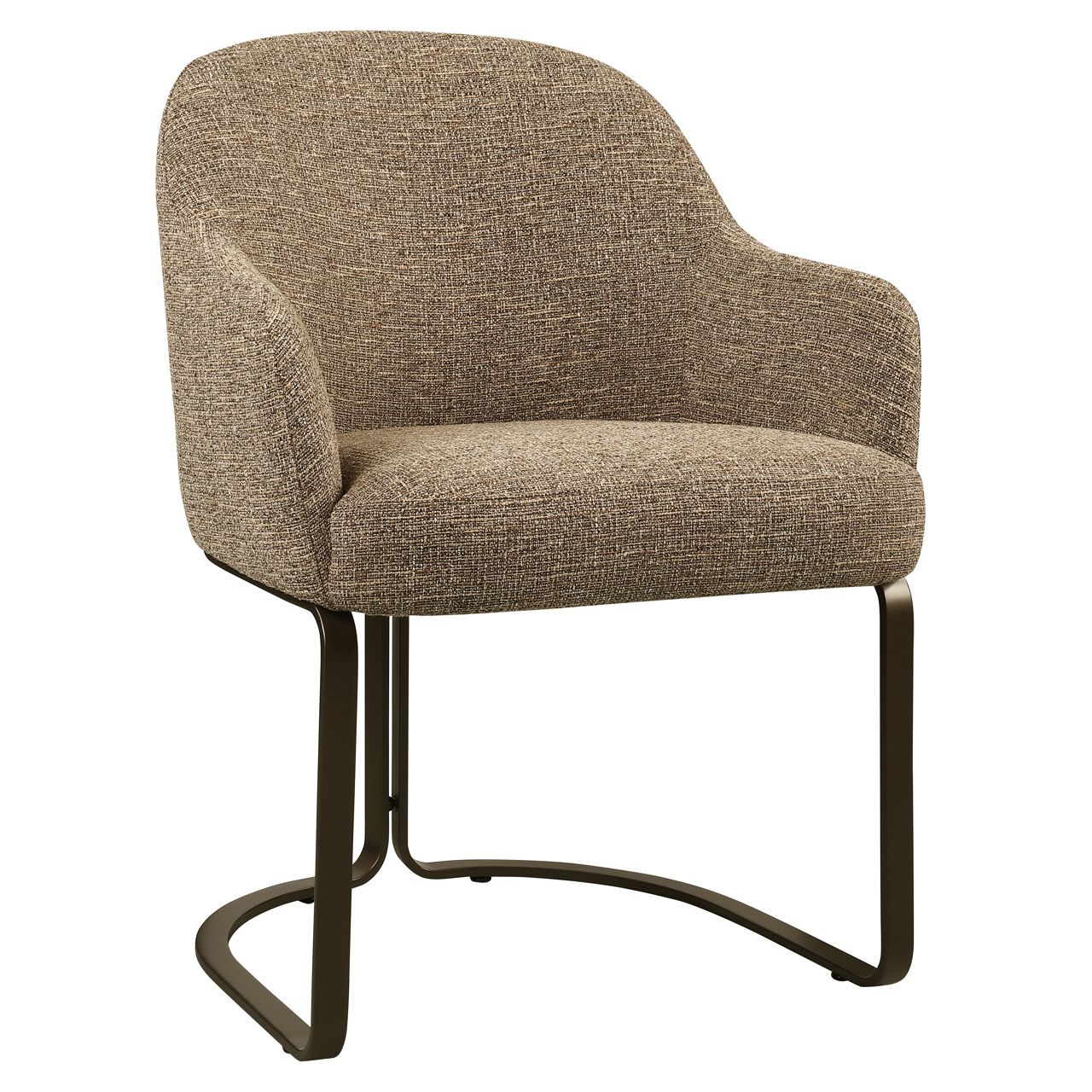 Eetkamerstoel Hadley brandvertragend bruin tweed - Afbeelding 2