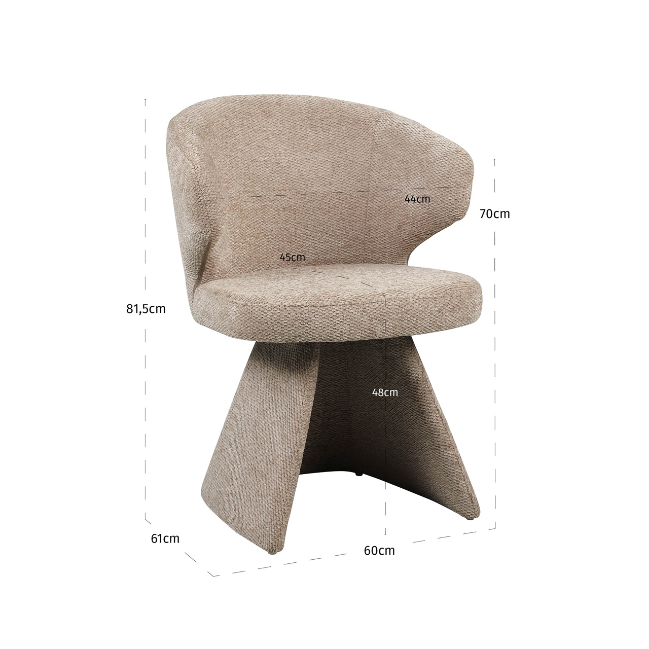 Eetkamerstoel Zenith boldweave mokka - Afbeelding 8