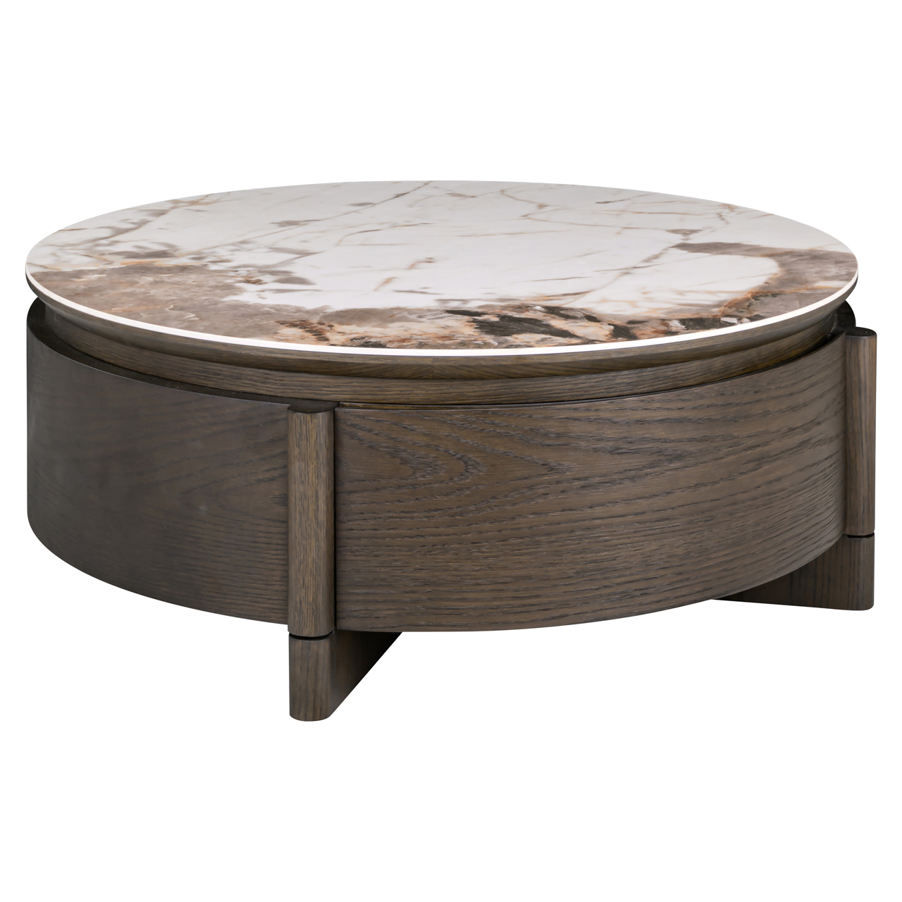 Salontafel Langford 90 -drawer bruin Ø1 cm
