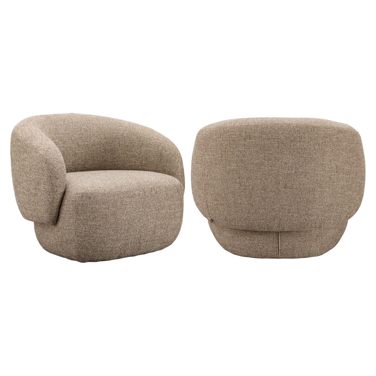 Loungestoel Milano brandvertragend zand tweed