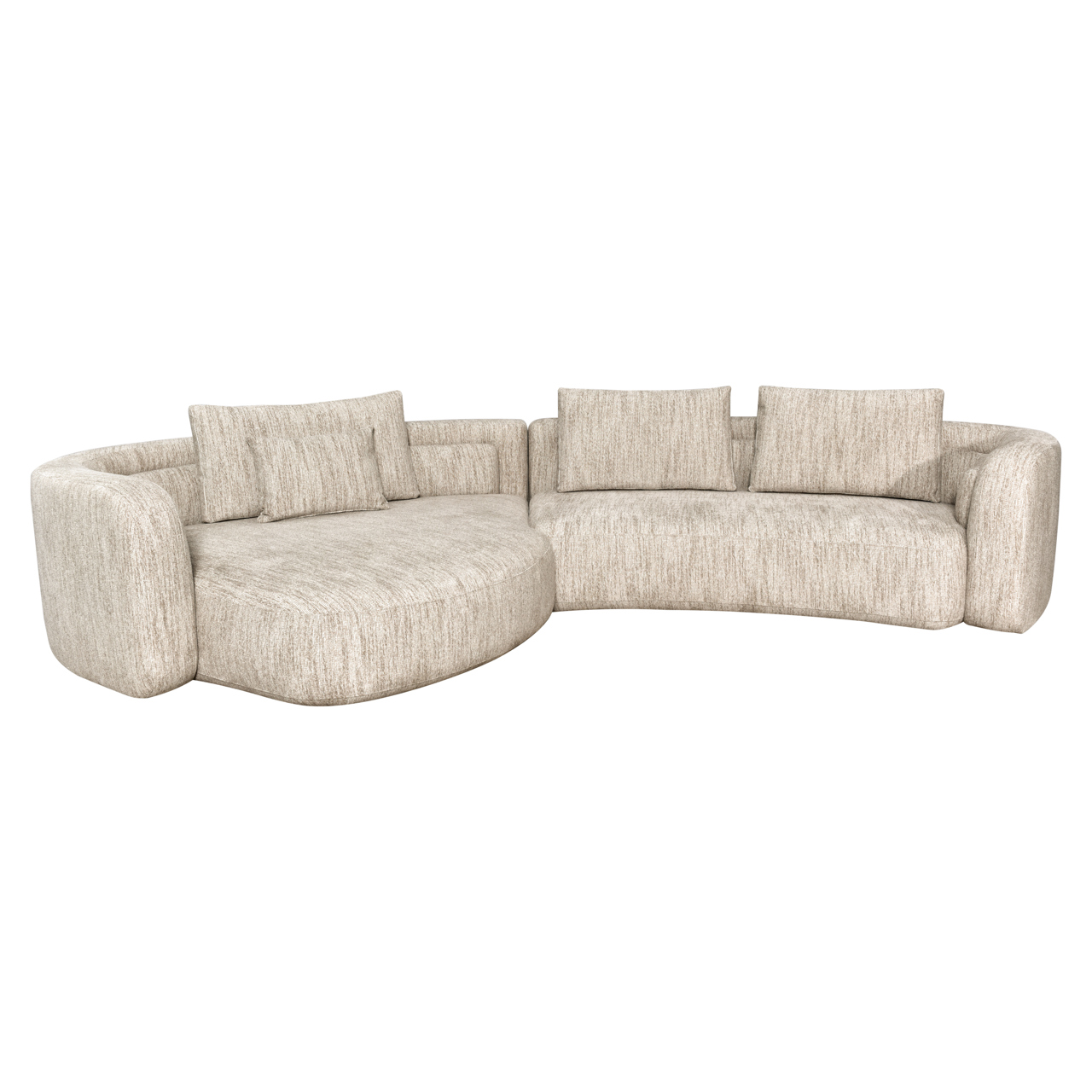 Bank Angusto lounge links naturel softweave - Afbeelding 2