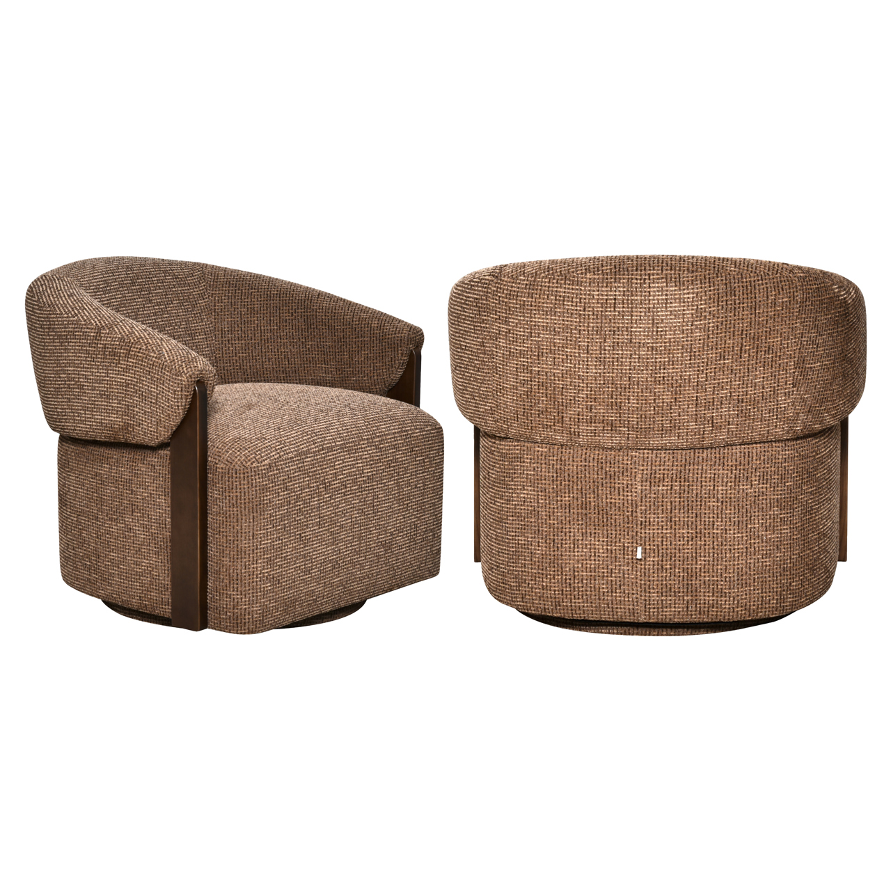 Loungestoel Marina draaibaar brandvertragend bruin blockweave