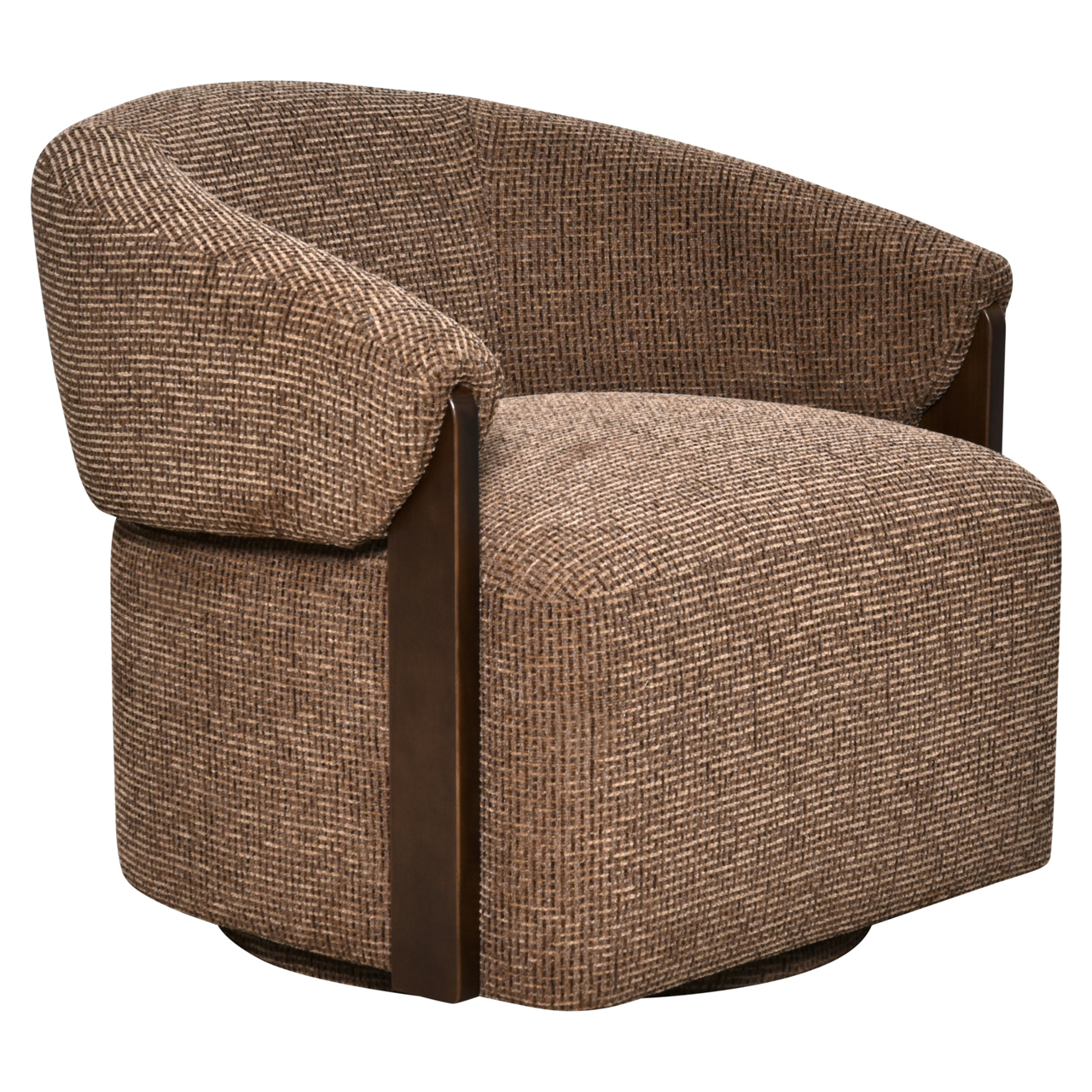 Loungestoel Marina draaibaar brandvertragend bruin blockweave - Afbeelding 2