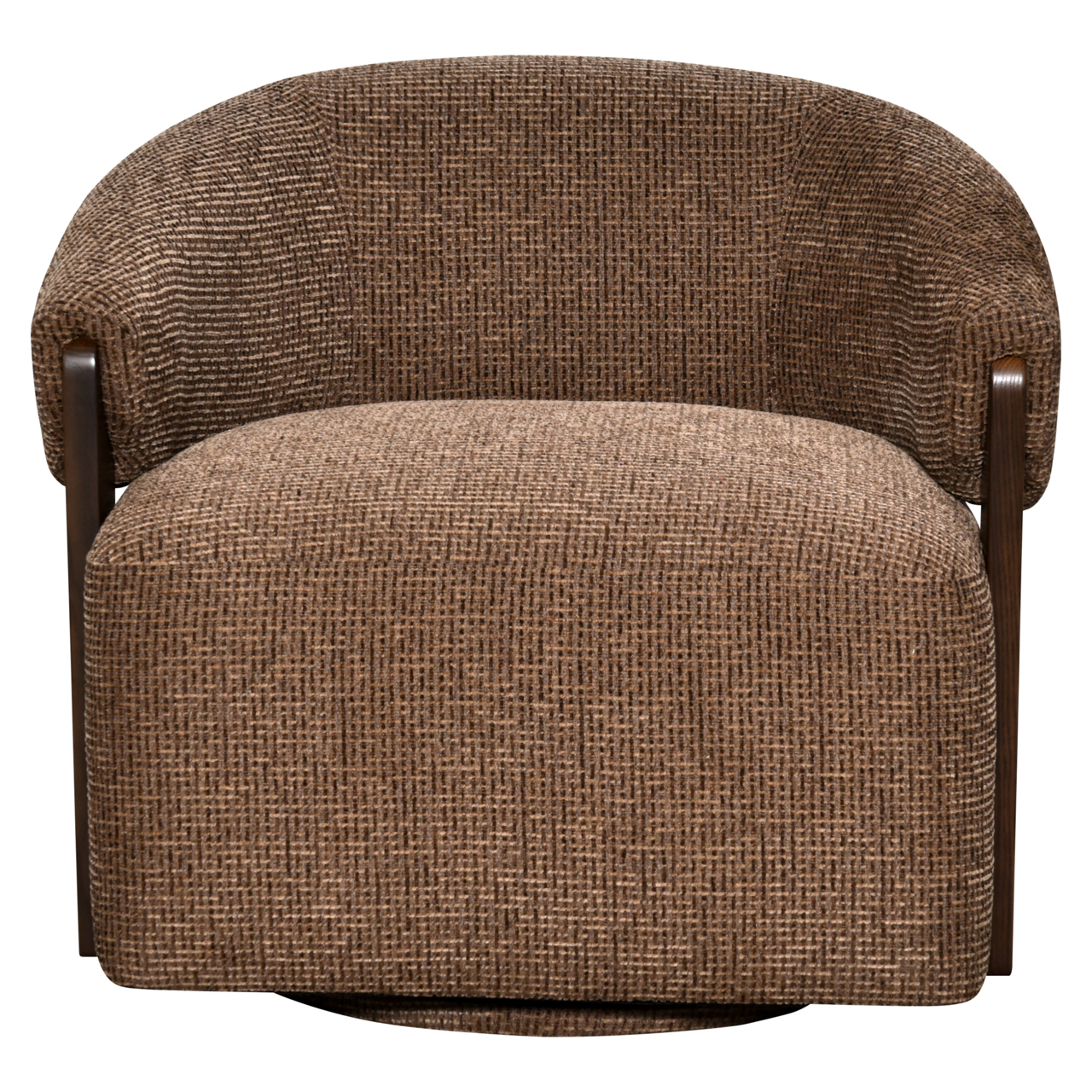 Loungestoel Marina draaibaar brandvertragend bruin blockweave - Afbeelding 3