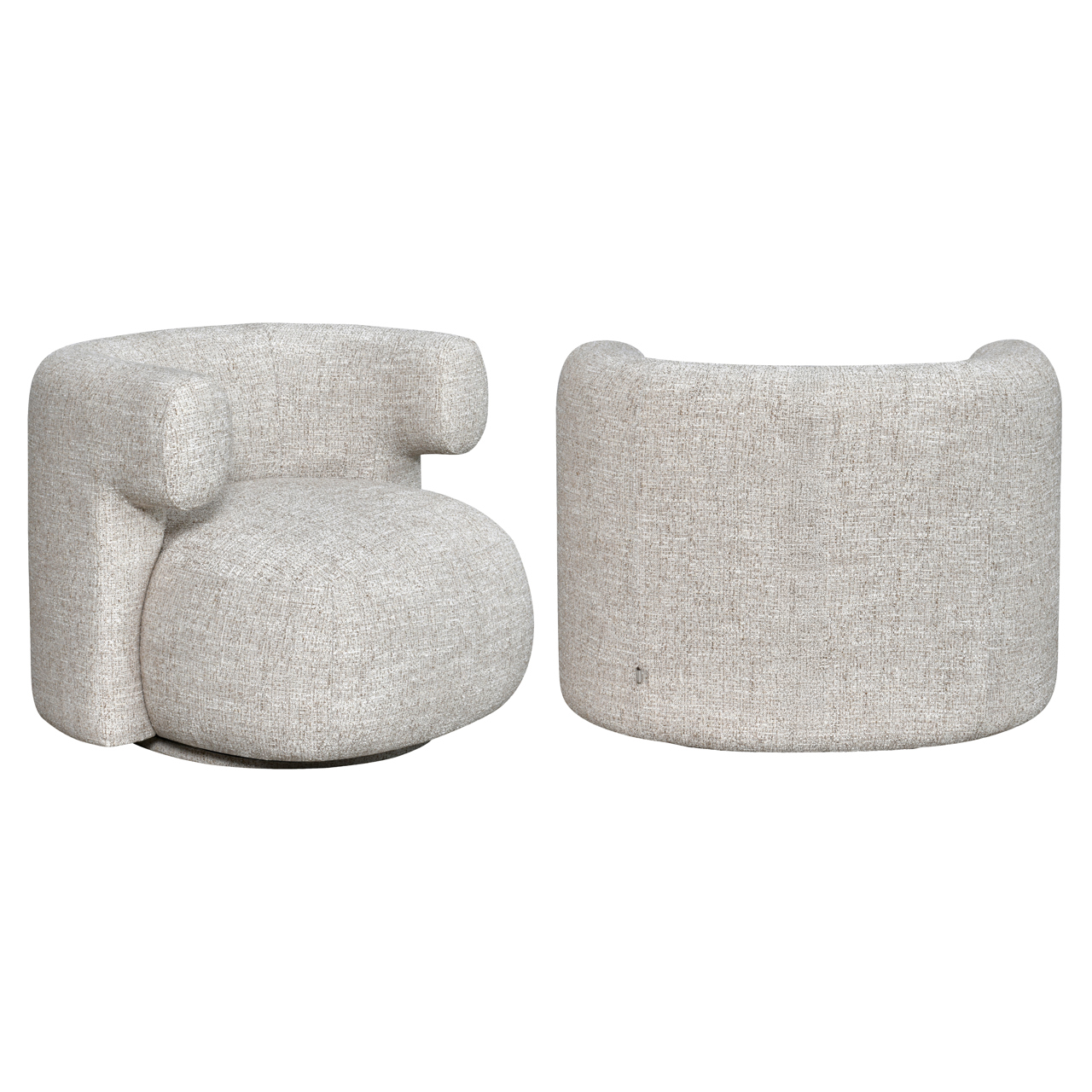 Loungestoel Talley draaibaar crème tweed