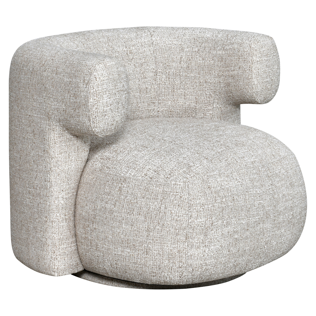 Loungestoel Talley draaibaar crème tweed - Afbeelding 2