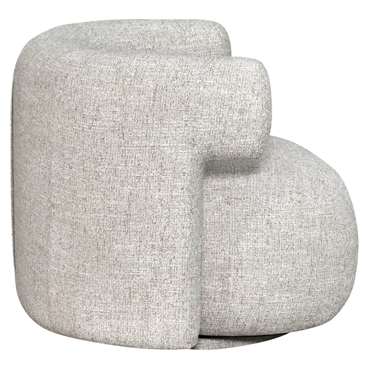Loungestoel Talley draaibaar crème tweed - Afbeelding 4