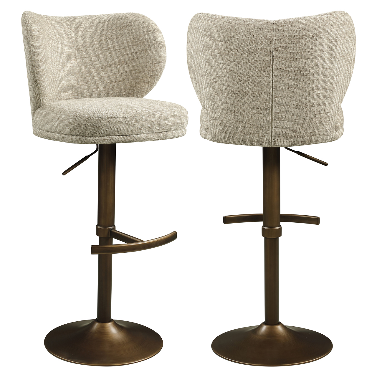 Barstoel Amely draaibaar naturel softweave