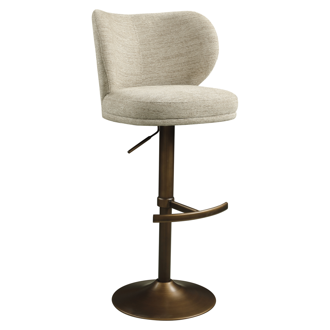 Barstoel Amely draaibaar naturel softweave - Afbeelding 2