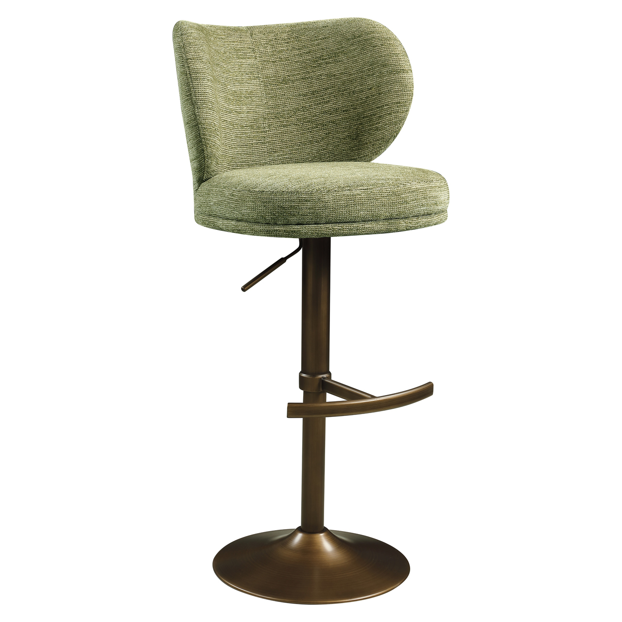 Barstoel Amely pistache draaibaar softweave - Afbeelding 2