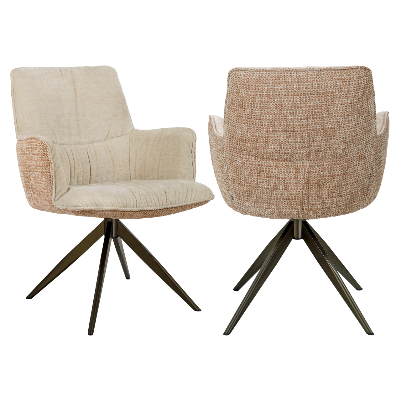 Eetkamerstoel Chase ginger jacquard draaibaar