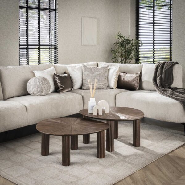 Salontafel Maya Teak driehoekig set/2