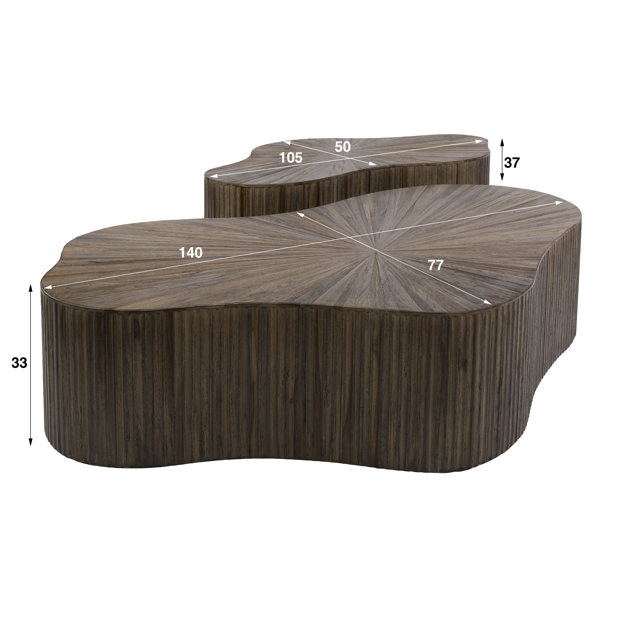 Salontafel Maya Teak XL shamrock set/2 - Afbeelding 6