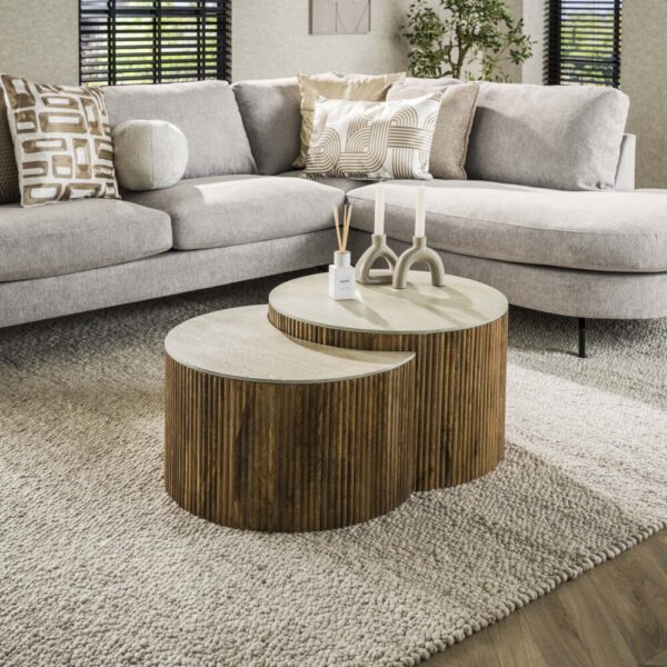 Salontafel Nuovo half rond set/2
