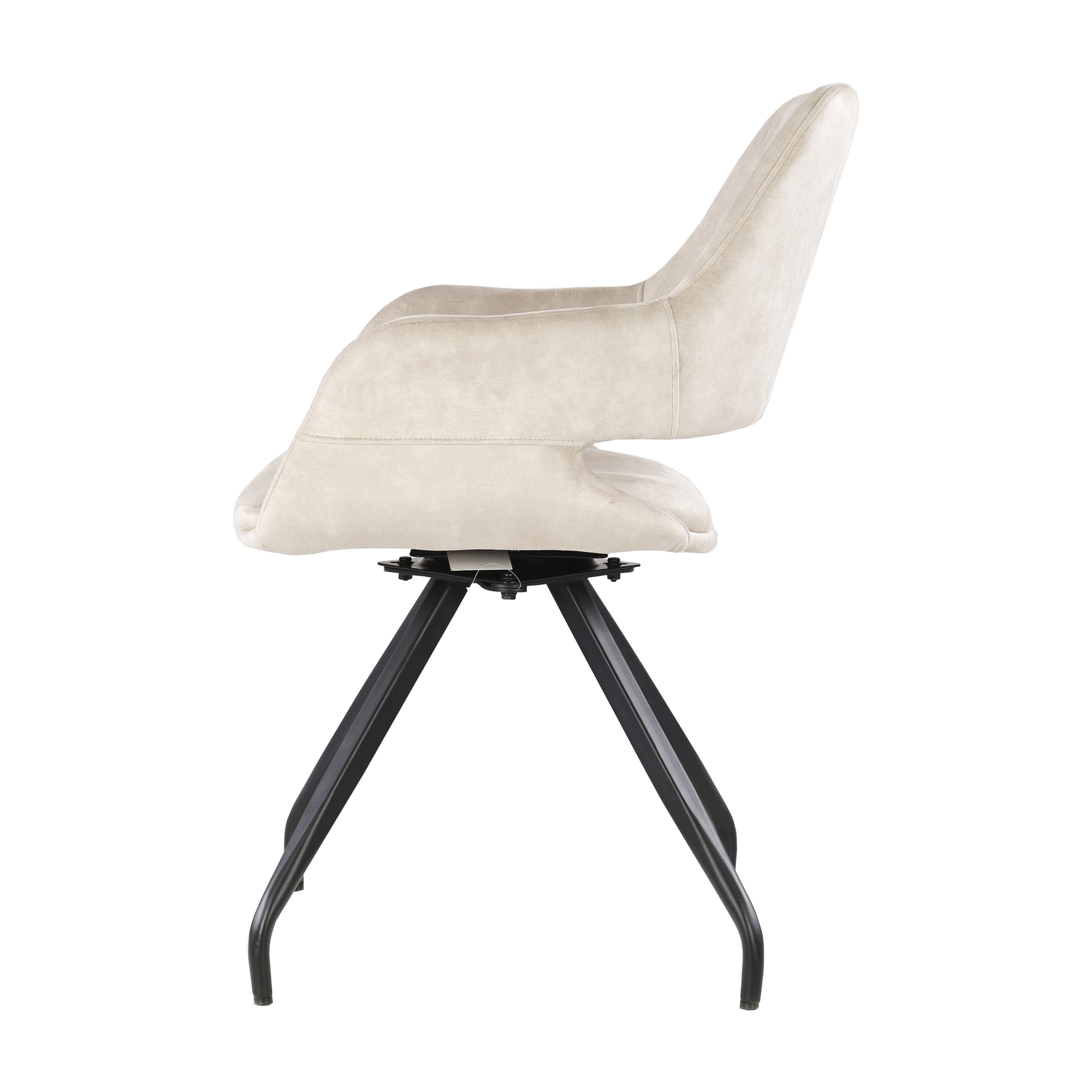 Eetkamerstoel Capp beige velours set van 2 - Afbeelding 3