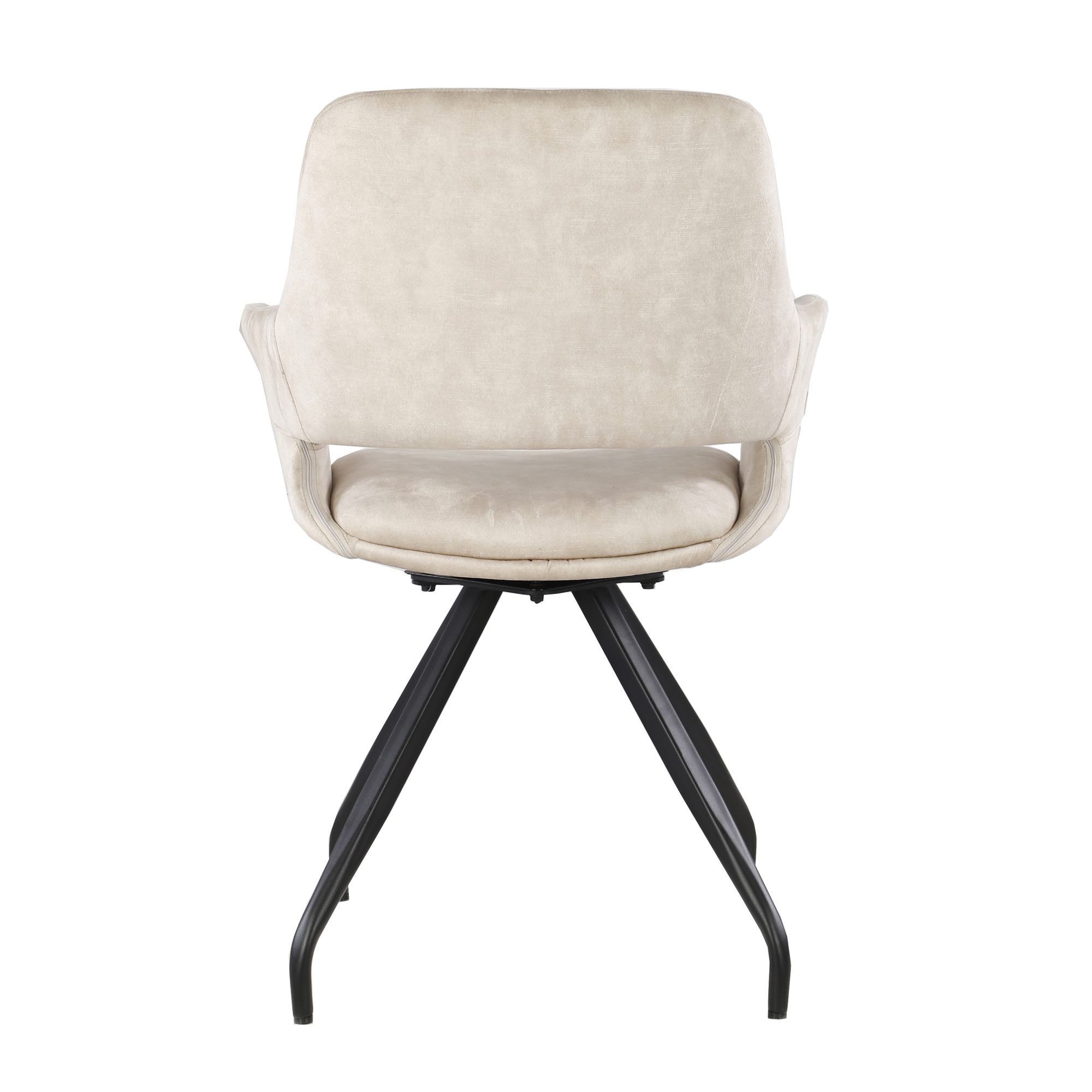 Eetkamerstoel Capp beige velours set van 2 - Afbeelding 4