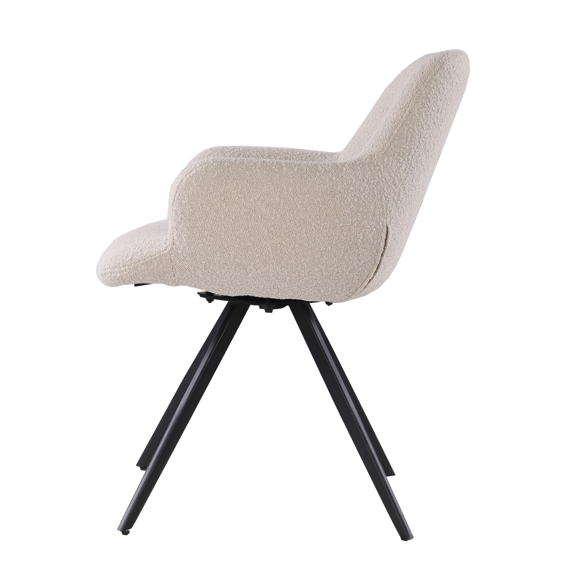 Eetkamerstoel Doreen beige bouclé set van 2 - Afbeelding 3