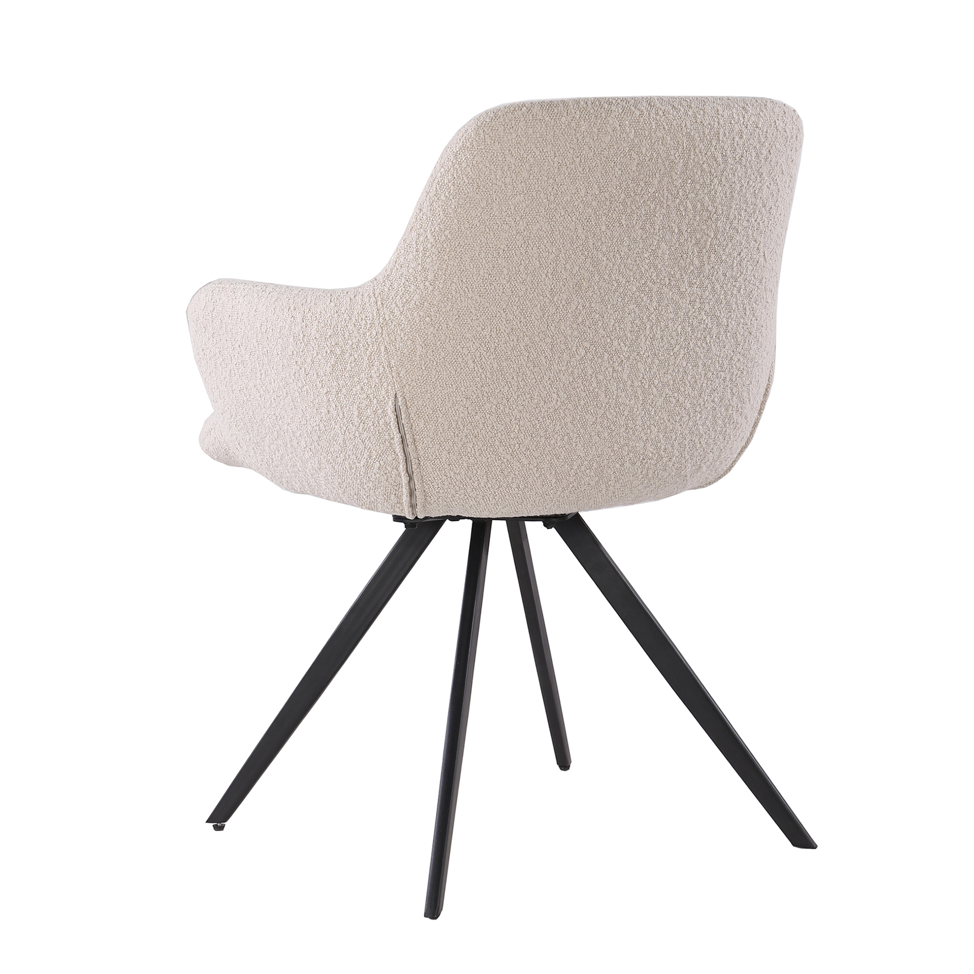 Eetkamerstoel Doreen beige bouclé set van 2 - Afbeelding 4