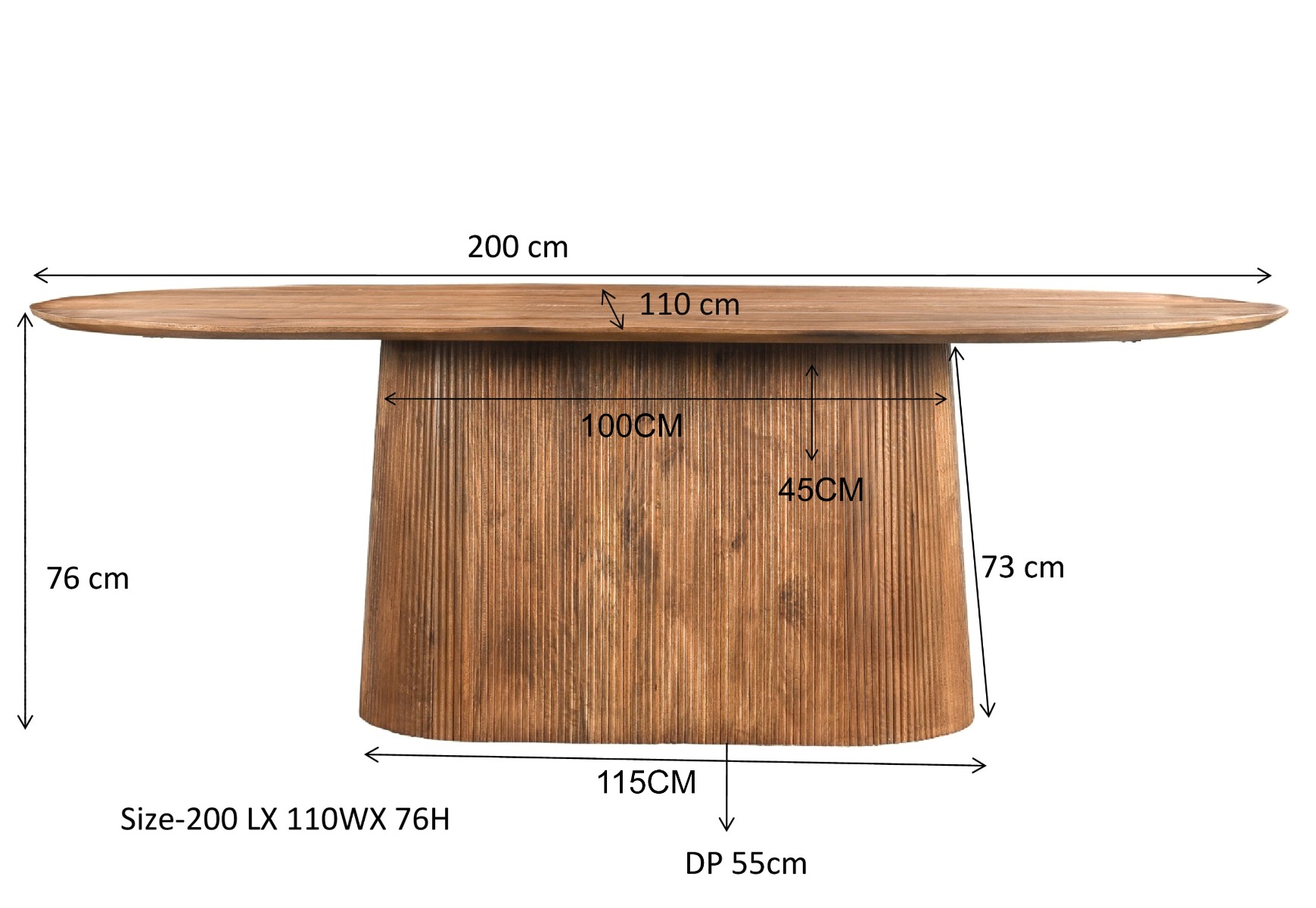 Eetkamertafel Salvator 200 cm - Afbeelding 10