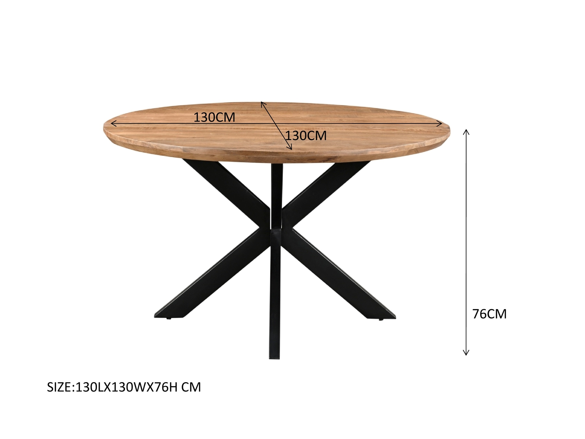 Eetkamertafel Jesper rond 130 cm - Afbeelding 6