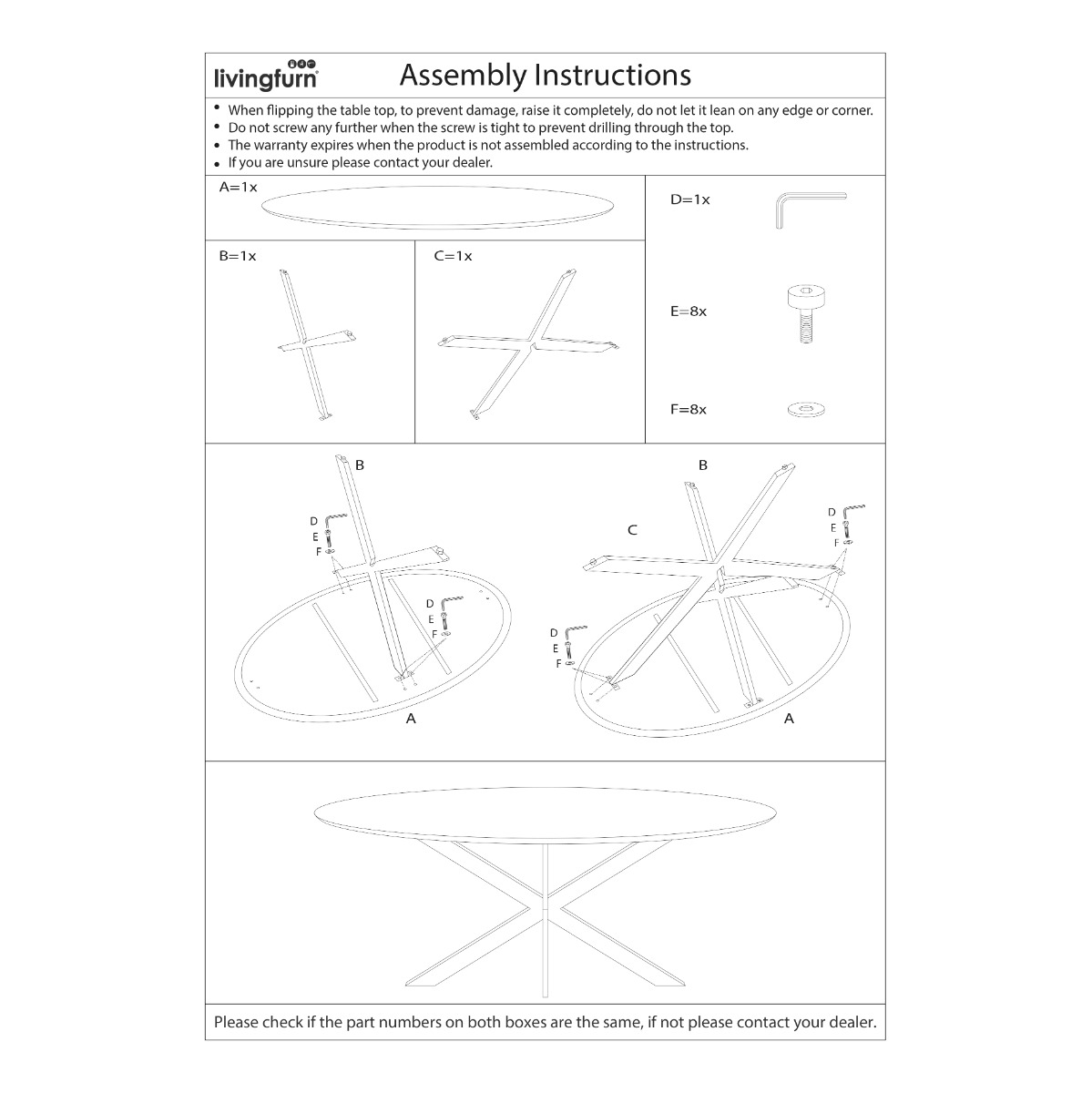 Eetkamertafel Jesper rond 130 cm - Afbeelding 7