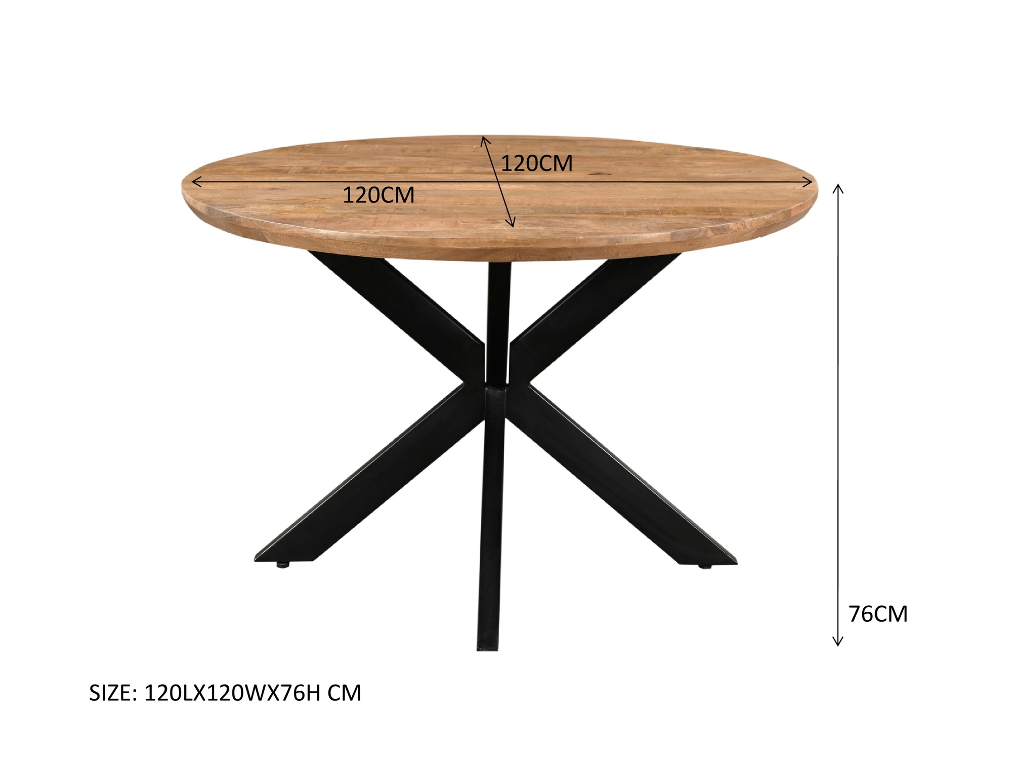 Eetkamertafel Jesper rond 120 cm - Afbeelding 6