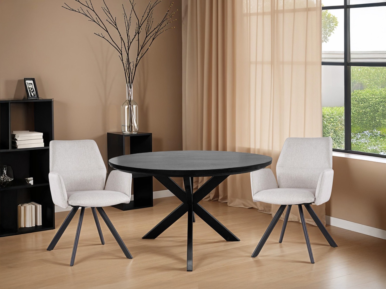 Eetkamertafel Jesper rond zwart 120 cm - Afbeelding 5