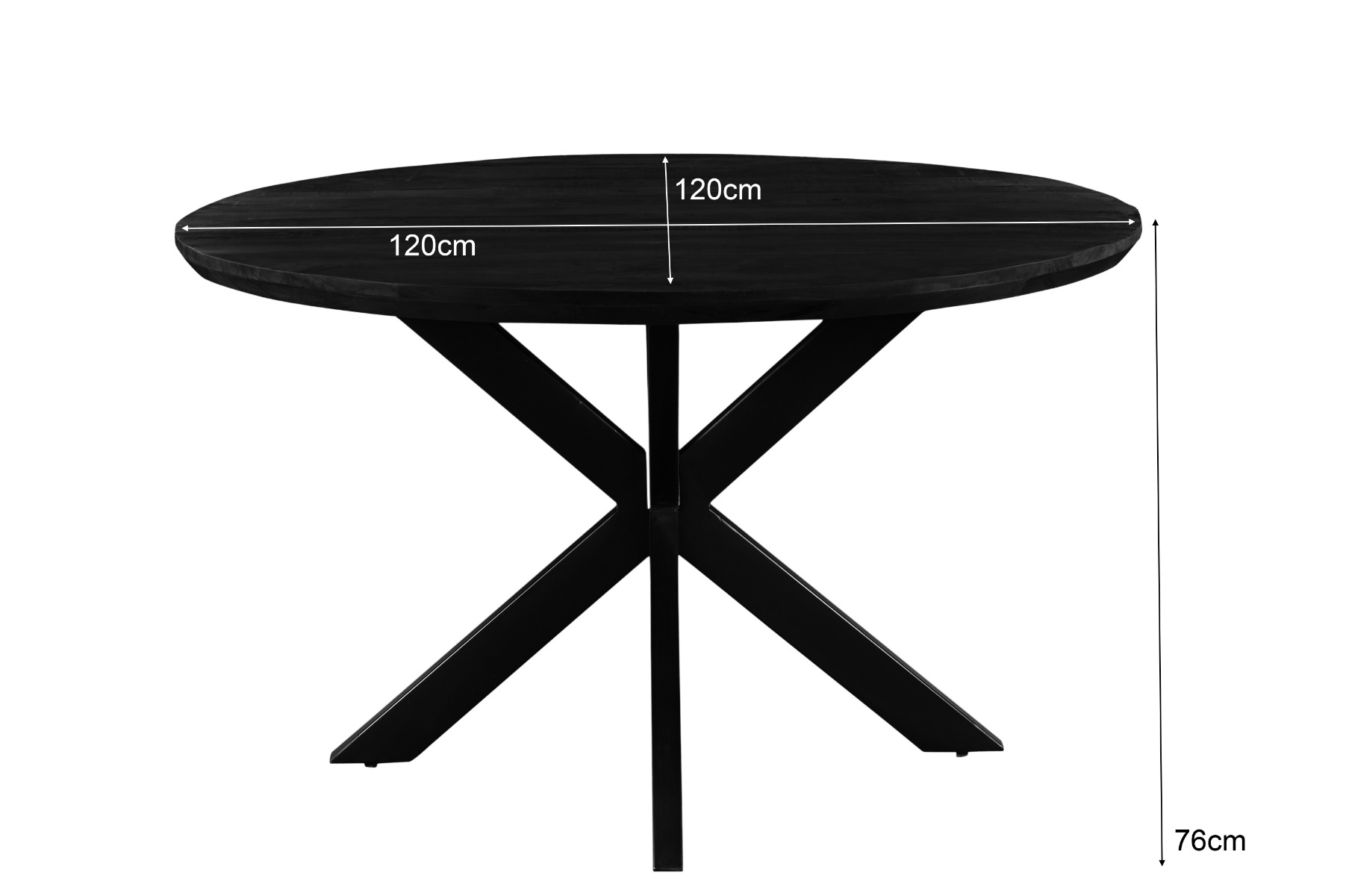 Eetkamertafel Jesper rond zwart 120 cm - Afbeelding 6
